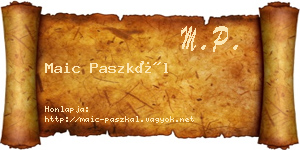 Maic Paszkál névjegykártya